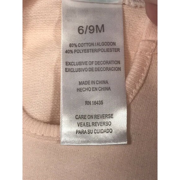 Disney Baby Girl's Hoodie Size 6-9 Month Minnie Mouse Pale Pink New With Tags - Picture 4 of 11